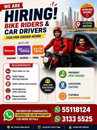 Hiring Car driver and  bike rider