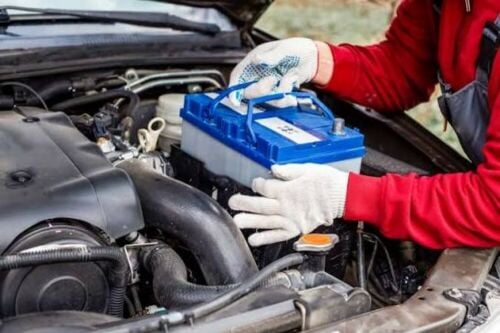 Car battery delivery installation
