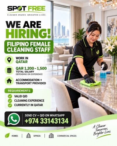 URGENT HIRING: Filipino Female Clea