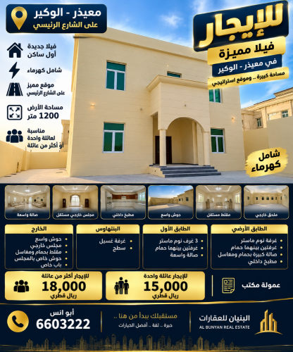 Villa for rent in Muaither, Al Wuka