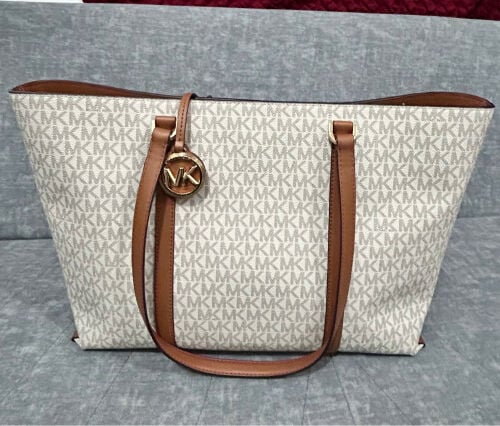 MK Temple Large Signature Logo Tote