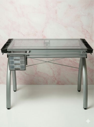 Adjustable Glass Drafting Table / A