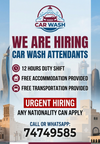 Urgent Hiring Car Wash