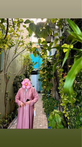 Beautiful pink abaya