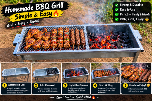 Handmade BBQ grill stan