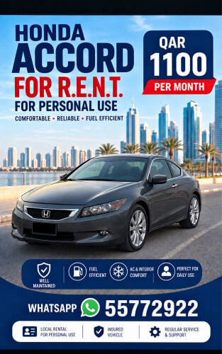 Honda accord Coupe for monthly rent