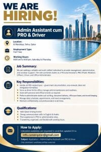 Admin Assistant cum PRO & Driver