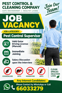 Pest Control Supervisor cum Driver