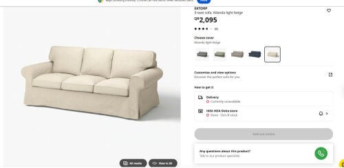 Ikea 3 seat sofa 