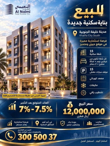 بنايةجديدة للبيع بمدينة خليفة569م