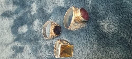 original stone with silver