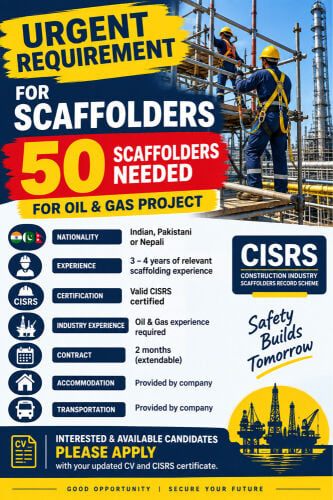 50 scaffolders / Send CV 39965537