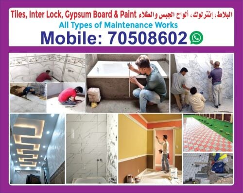 تركيب بلاط جبس صبغ بلاستر