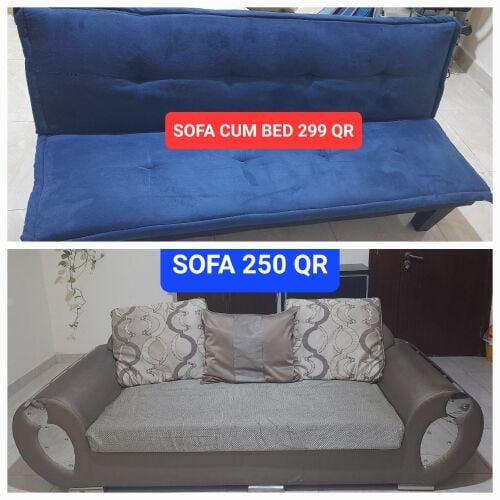 SOFA CUM BED, 3 SEATER SOFA+PILLOWS