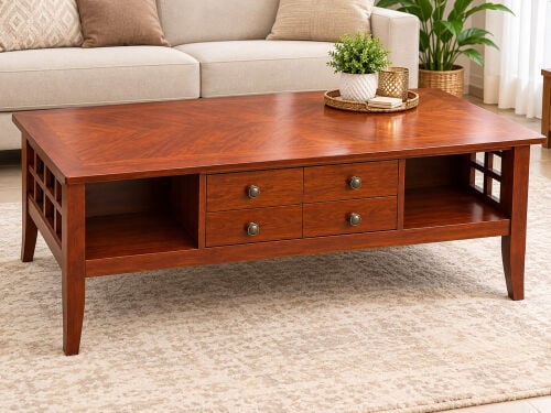 wood coffee table with drawer 