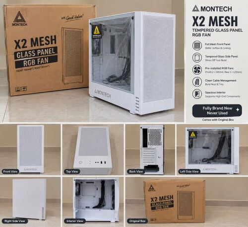 Montech X2 Mesh PC Case – White 