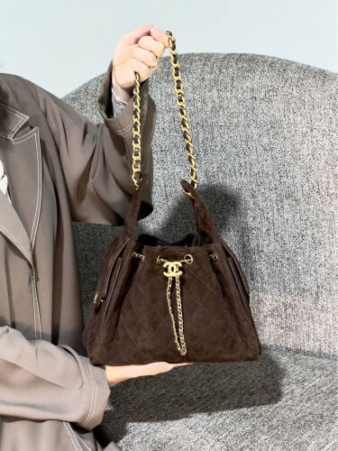 COCO 25 Small Handbag Suede Dark