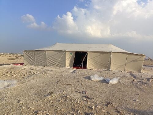 Dismantling and packing tents