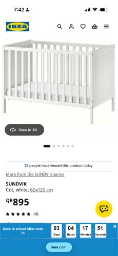baby crib with mattress