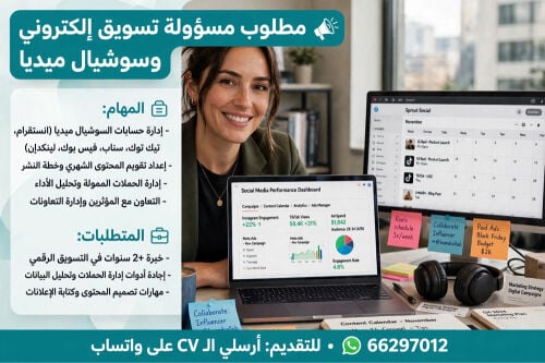 مسؤلة تسويق الكتروني 