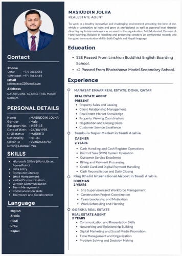 Cashier & Foreman & 2 Years Exp