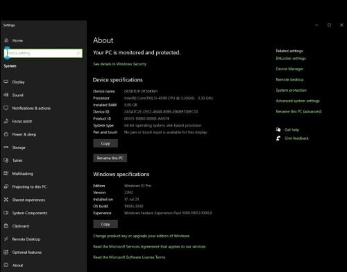 PC Dell Windows 10 Pro