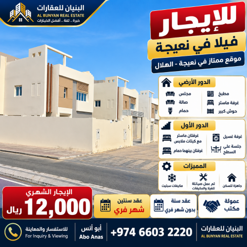 For Rent Villa in Najma Al Hilal

E