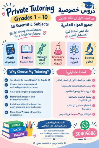 Private Tutoring for Grades 1–10