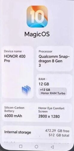 Honor 400 pro 5g (exchange)