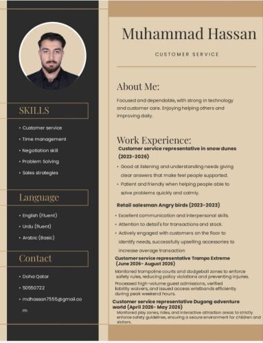 Customer service and retail sales