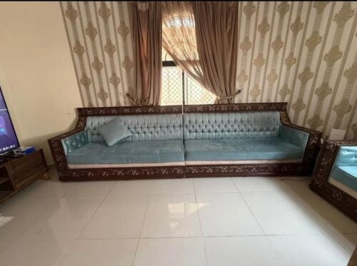 Blue color articulated sofa set