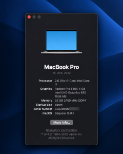 MacBook Pro 32ram i7 256
