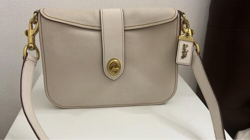 AUTHENTIC COACH BEIGE LEATHER HANDB