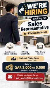 SALES REPRESENTATIVE-KITCHEN