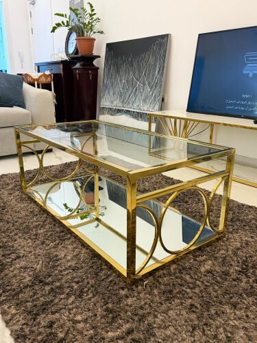 Luxury Gold Square Coffee Table