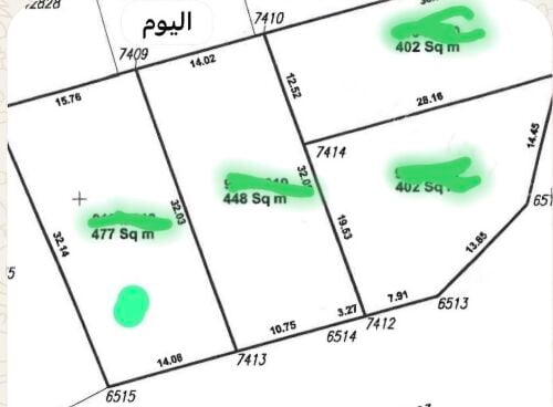 للبيع ارض فى الوكير