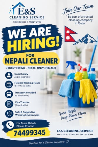 female cleaner nepali needed
