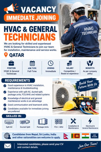 VACANCY – HVAC & GENERAL TECHNICIAN