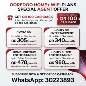 Ooredoo Home+Wi-Fi Plans Get QR 100