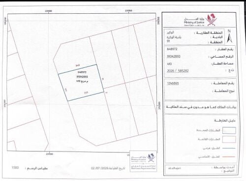 للبيع أرض موقع ممتازة في الوكير