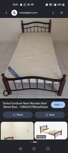 Single bed with mattress