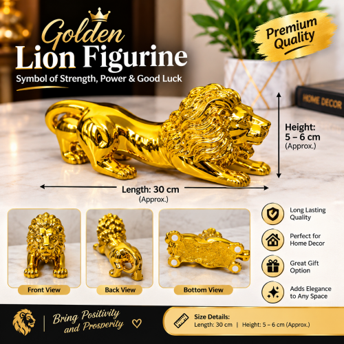 Golden Lion Figurine