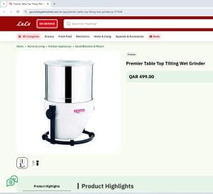 Table Top Tilting Wet Grinder  2L