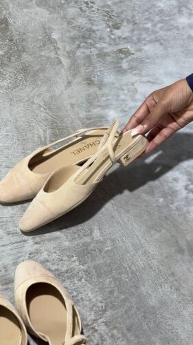 COCO Slingbacks Flat Beige