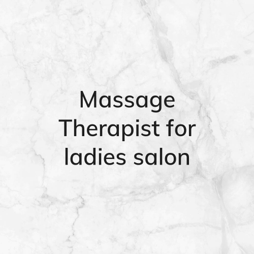 MASSAGE THERAPIST LADIES ONLY