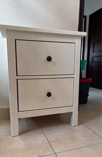 Chest of 2 drawers, white stain