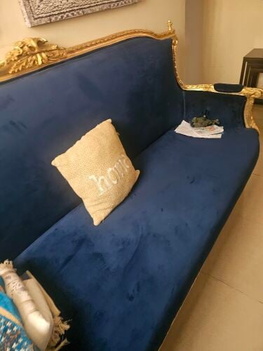 dining table with 6 chairs and sofa