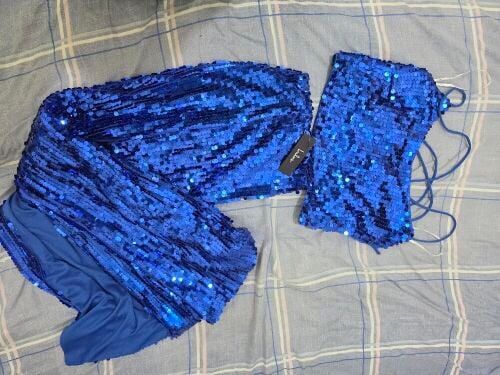 Party sparking bule dress