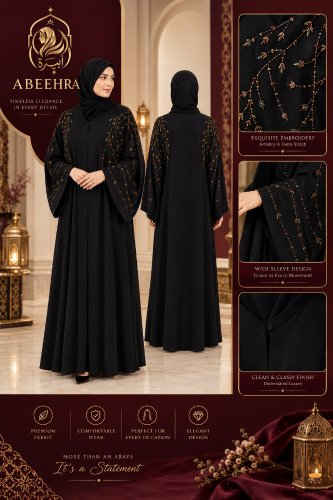 Royal Vine Embroidered Abaya