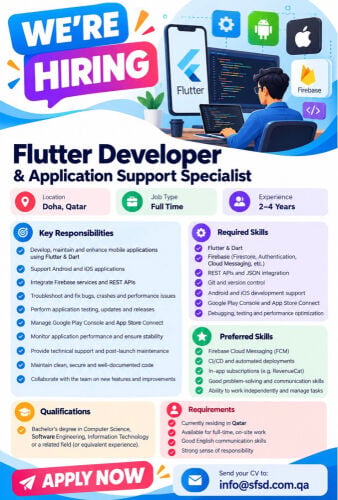 Flutter Developer & Application Sup